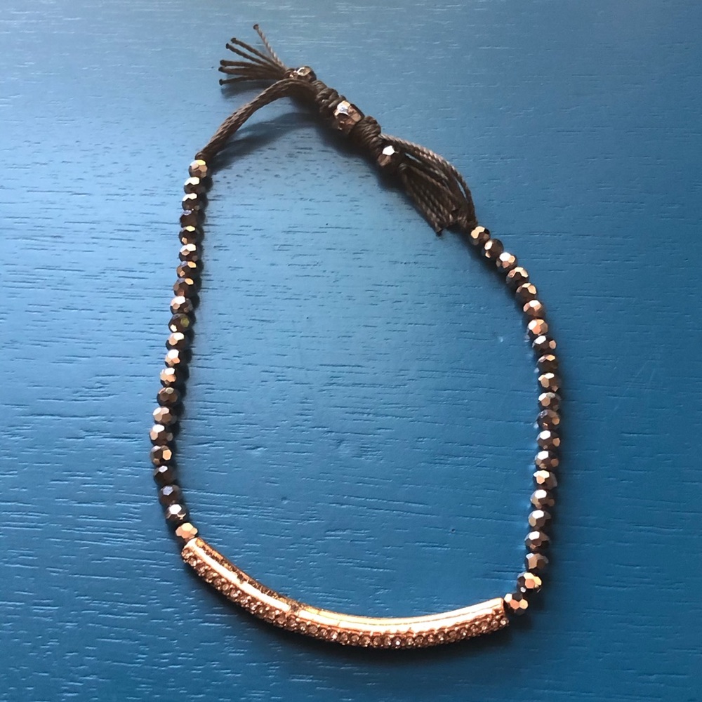 Rustic Cuff Rose Gold and Gray Bracelet